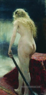  1895 Peintre - le modèle 1895 Ilya Repin Nu impressionniste